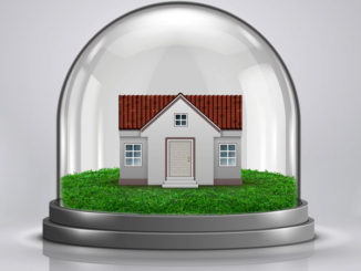 Klimawandel - Haus in Treibhaus